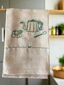 Woven Linen & Cotton Blend Tea Towel, 4 Styles