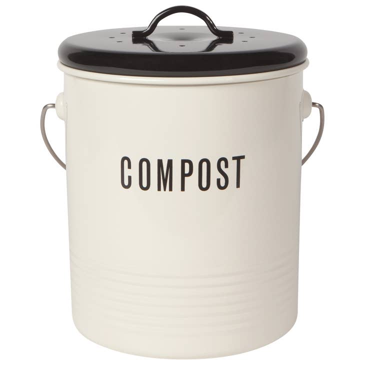 Steel Compost Bin -Vintage ivory