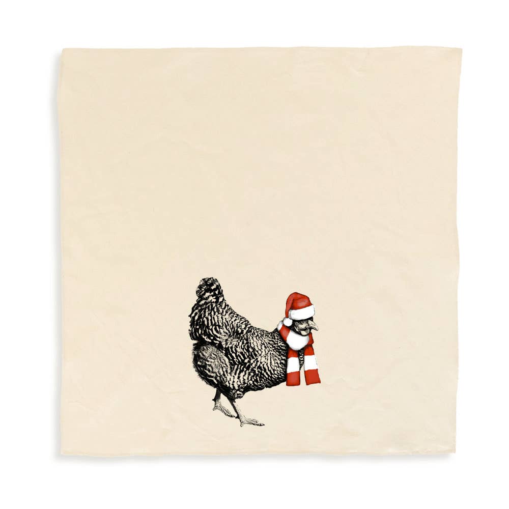 Santa Hen Tea Towel