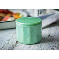 Jadeite Glass Salt Cellar w/Lid