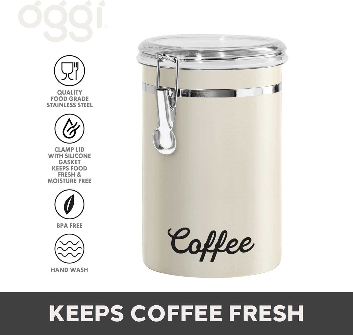 OGGI 62 oz Coffee Canister-Grey