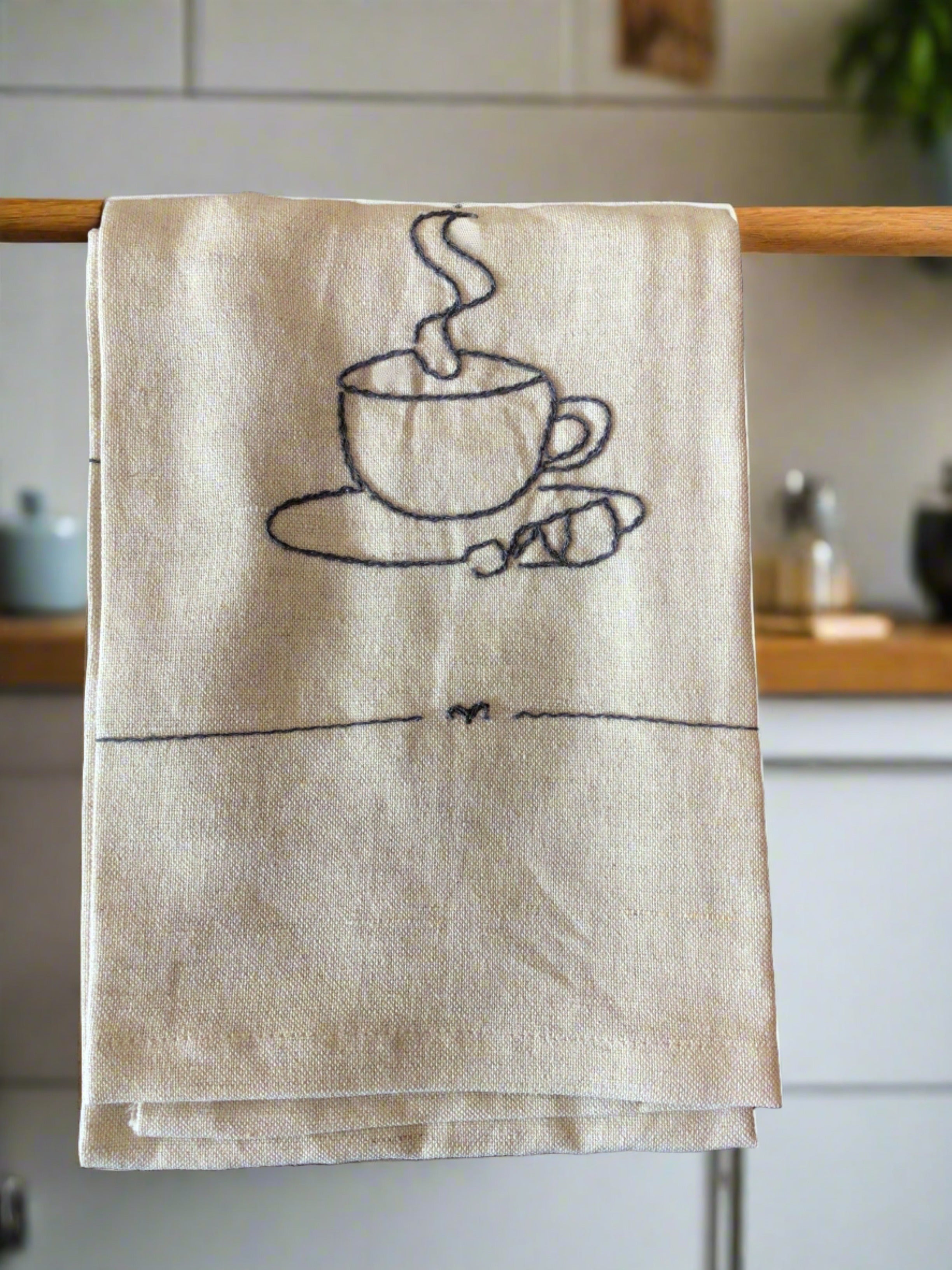 Woven Linen & Cotton Blend Tea Towel, 4 Styles