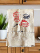 Woven Linen & Cotton Blend Tea Towel, 4 Styles