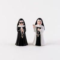 Ceramic Nuns Salt & Pepper Shakers,Gift Box