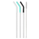 White/Aqua/Black reusable Straw Set