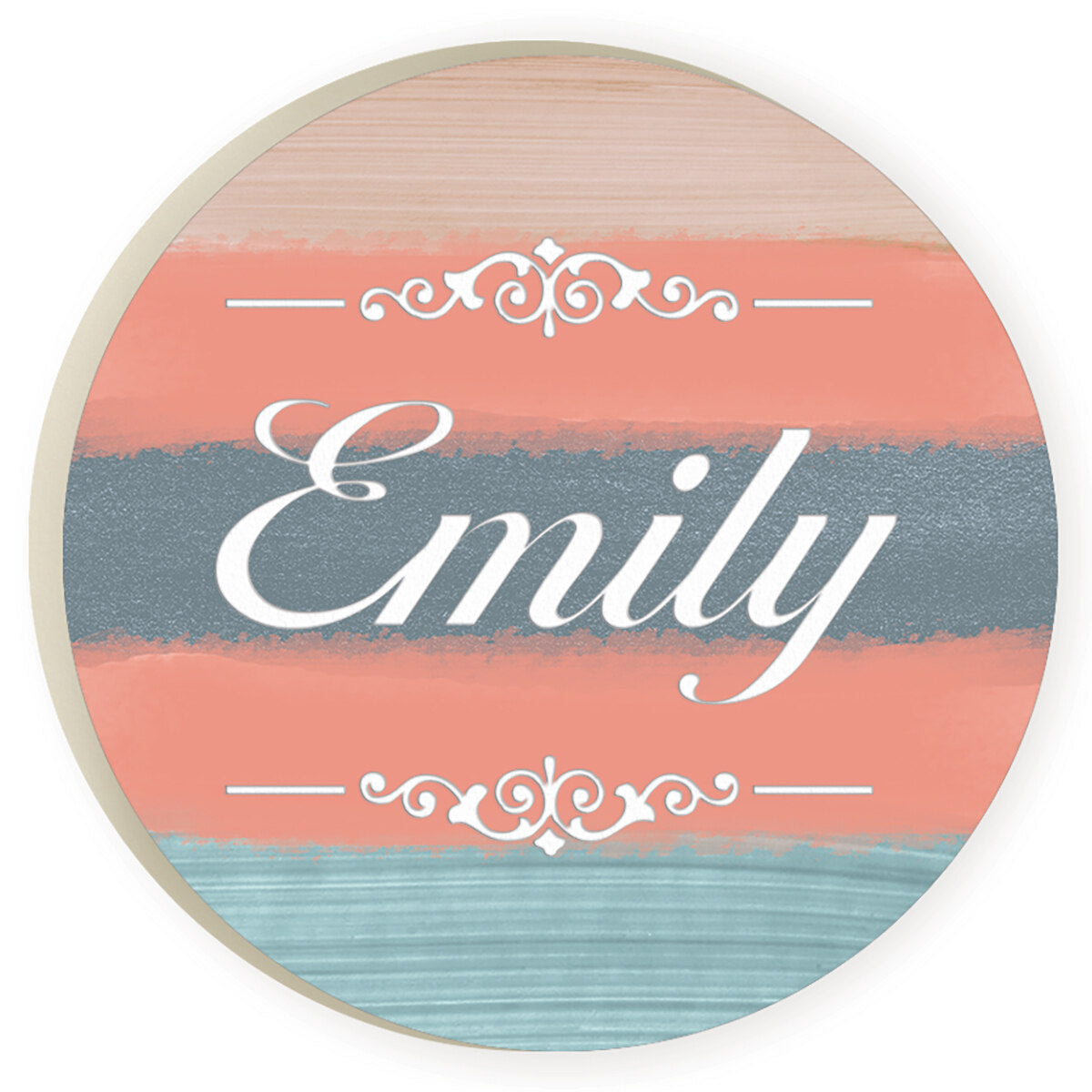 Watercolor Striped Car Coaster - Customizable