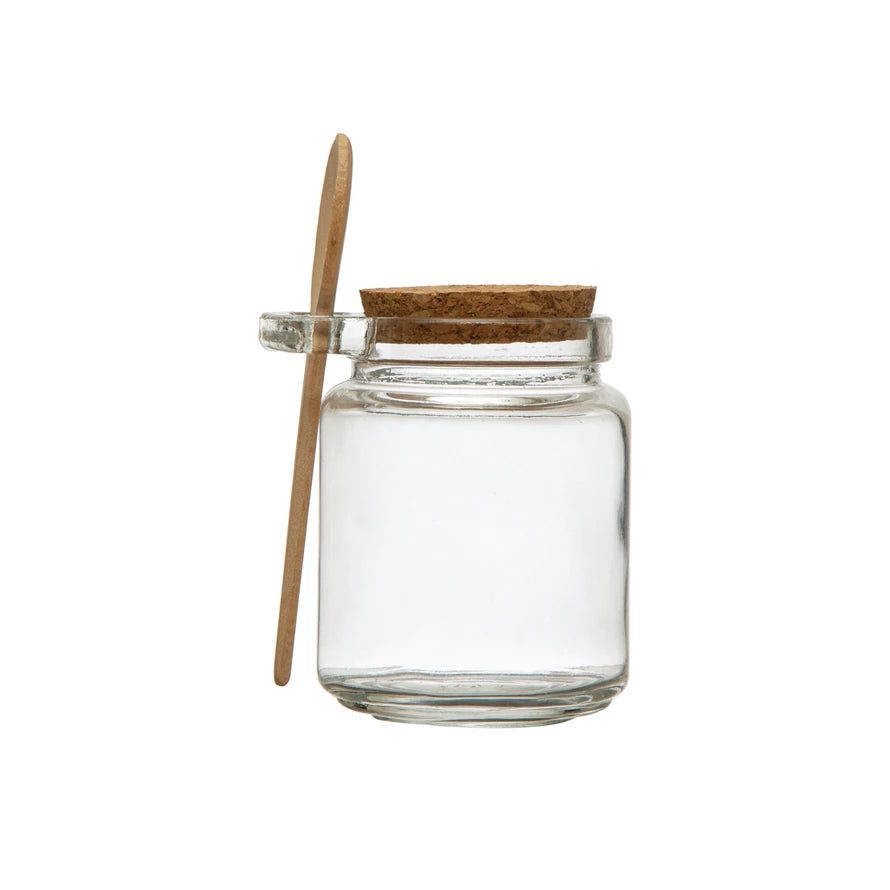 12 oz. Glass Jar w/ Cork Lid & Wood Spoon