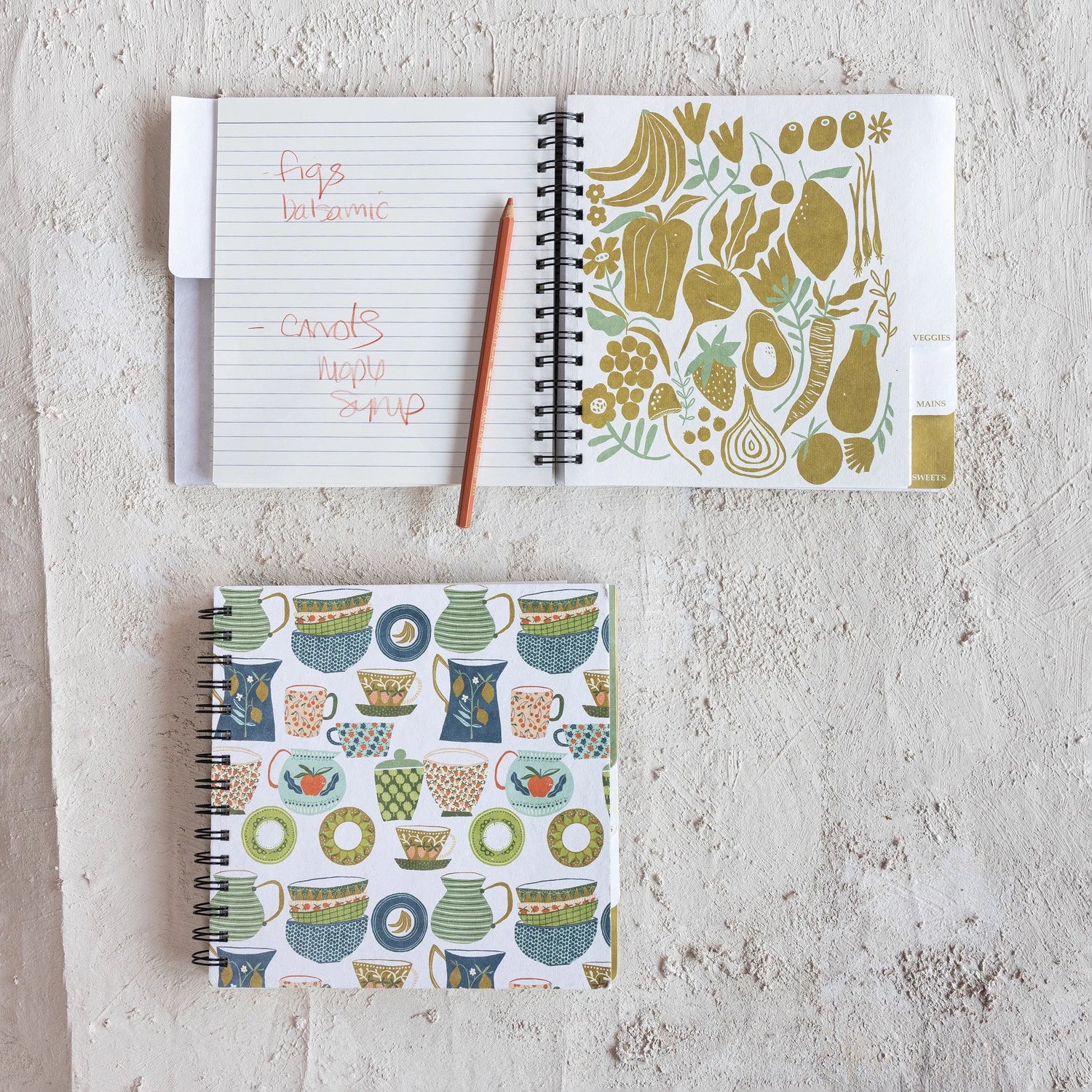 Spiral Bound Paper Recipe Journal w/ Patterns