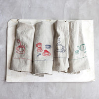 Woven Linen & Cotton Blend Tea Towel, 4 Styles