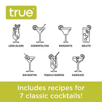 7-Cocktail Recipe Stainless Steel & Glass Shaker