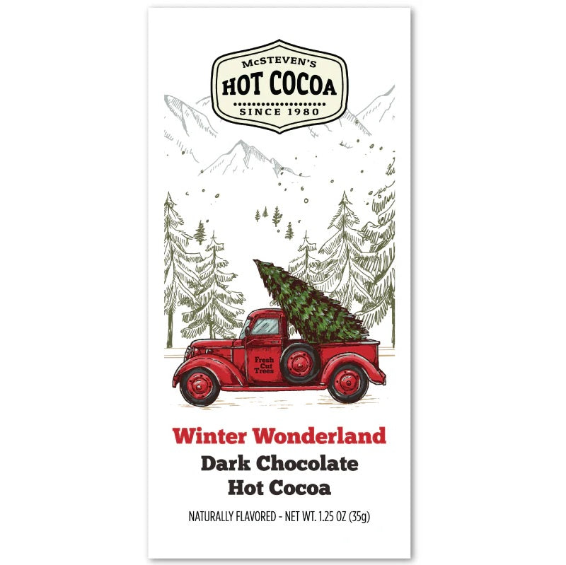 McStevens Winter Wonderland Red Truck Dark Chocolate Cocoa Packet