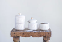 Stoneware Stackable Salt and Pepper Pots