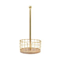 Metal and Wood Paper Towel Holder with Basket Base