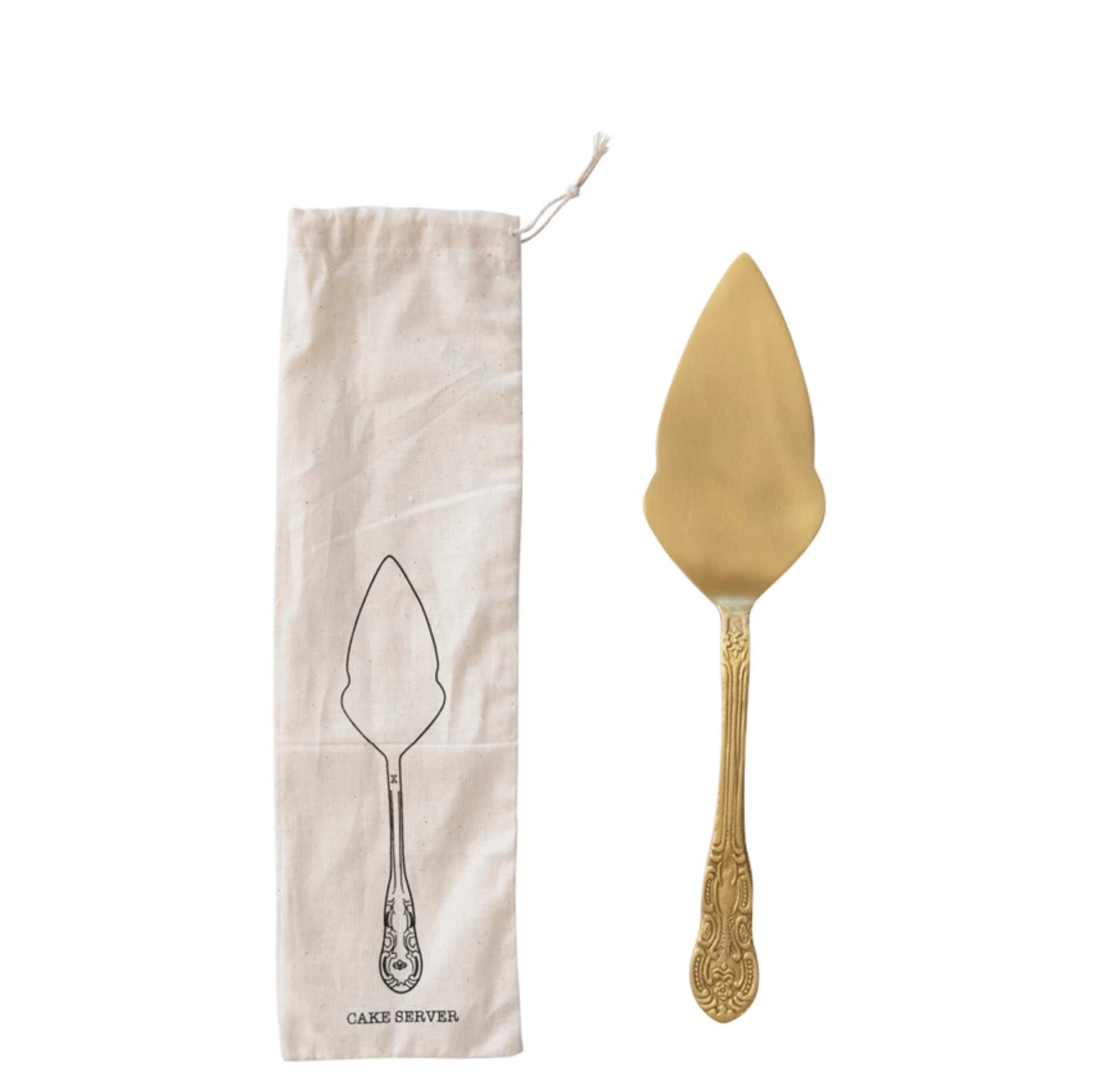 Brass Cake Server in Bag